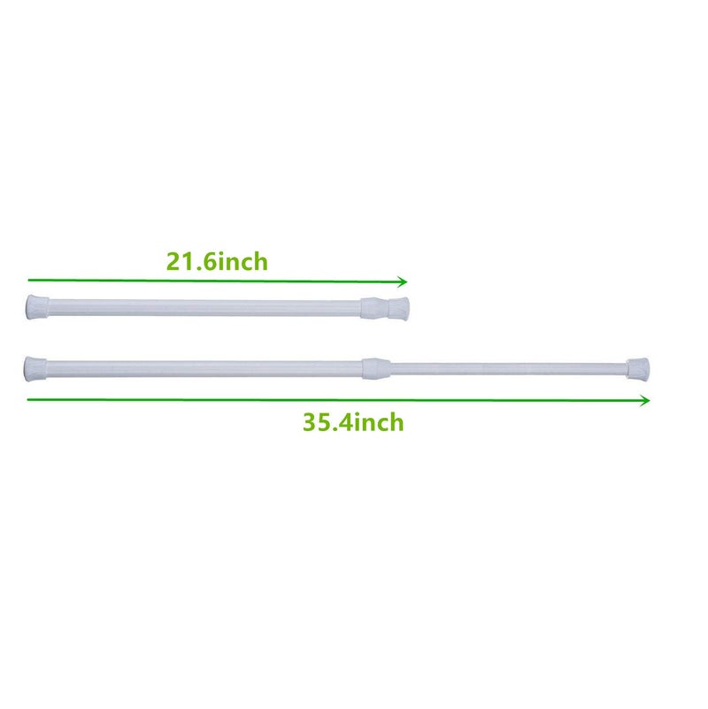 qinnsou Tension Rods, 6 Pack Adjustable Spring Steel Cupboard Bars 21.6 to 35.4 Inches Tension Curtain Rod Shower Rod Closet Rod Tensions Rod Extendable Width - Image 2
